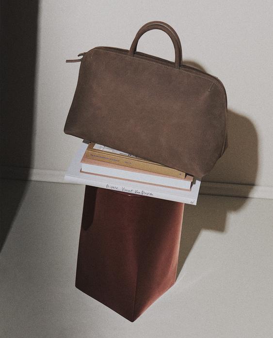 正绒面皮革公文包