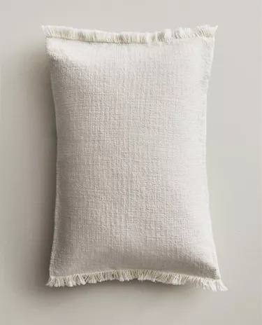 STRIPED CUSHION COVER WITH FRINGING