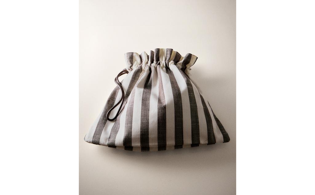 条纹迷你手提包