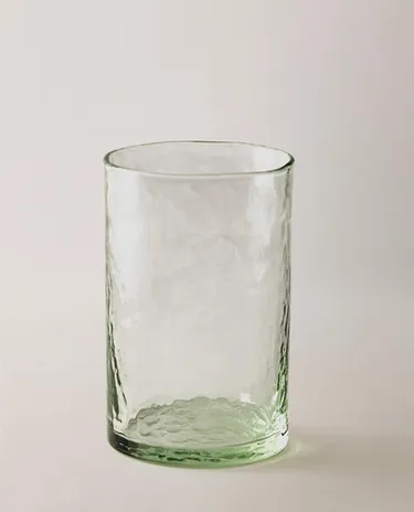 HAMMERED EFFECT GLASS SOFT DRINK TUMBLER