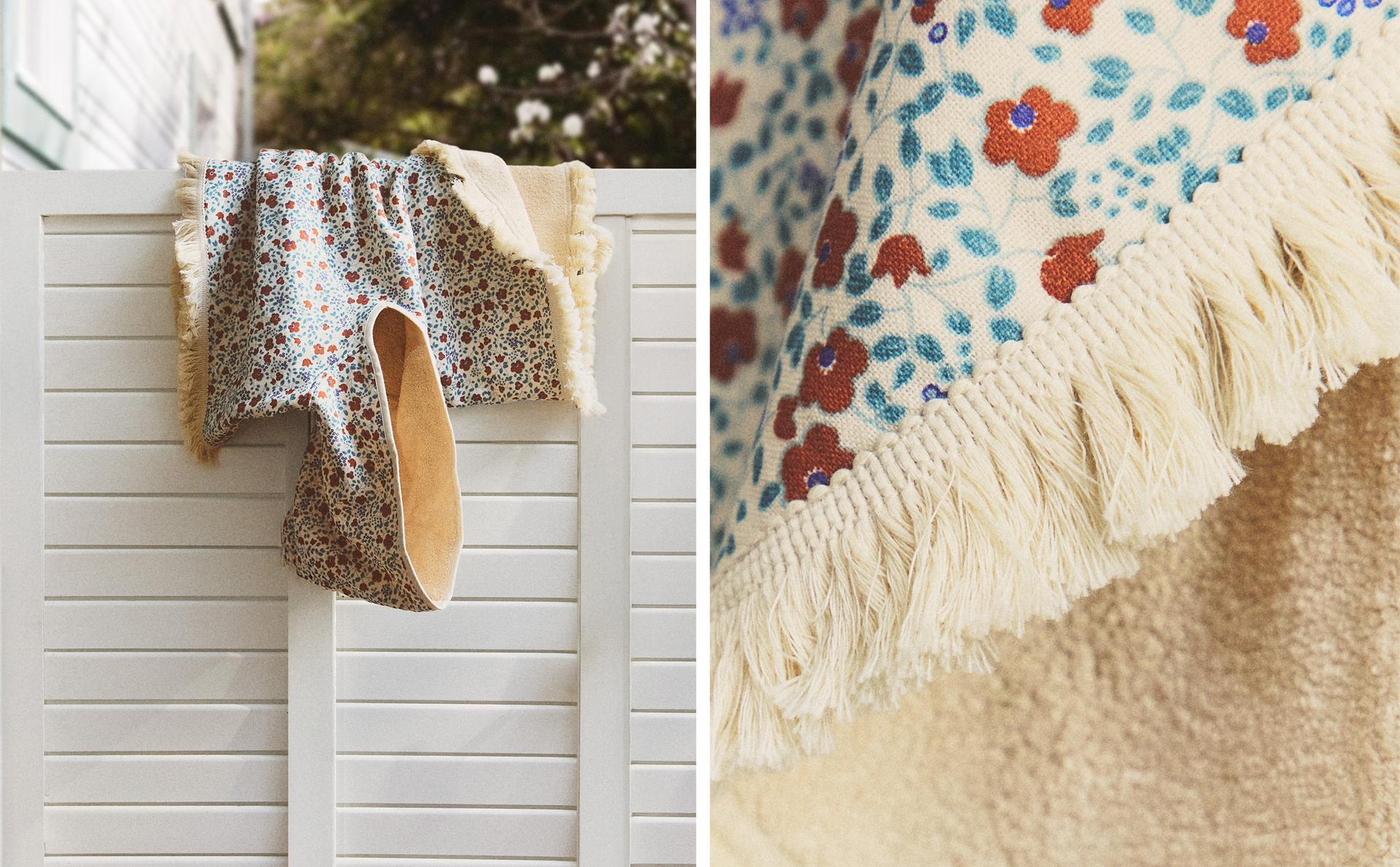 花朵印花儿童沙滩斗篷