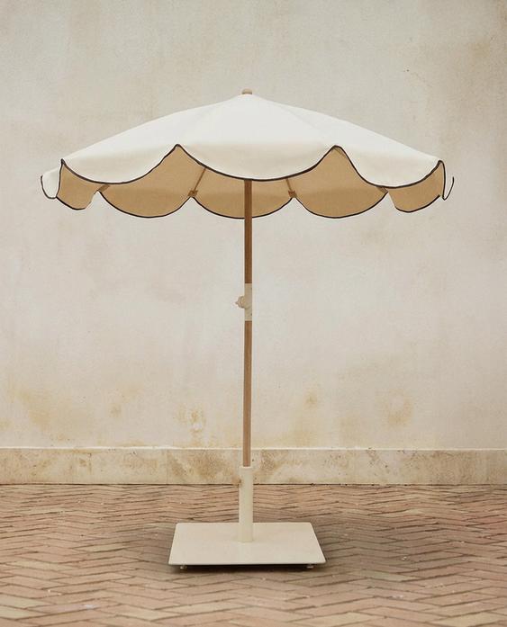 BEACH UMBRELLA WITH CONTRAST EDGE (ø 160CM)