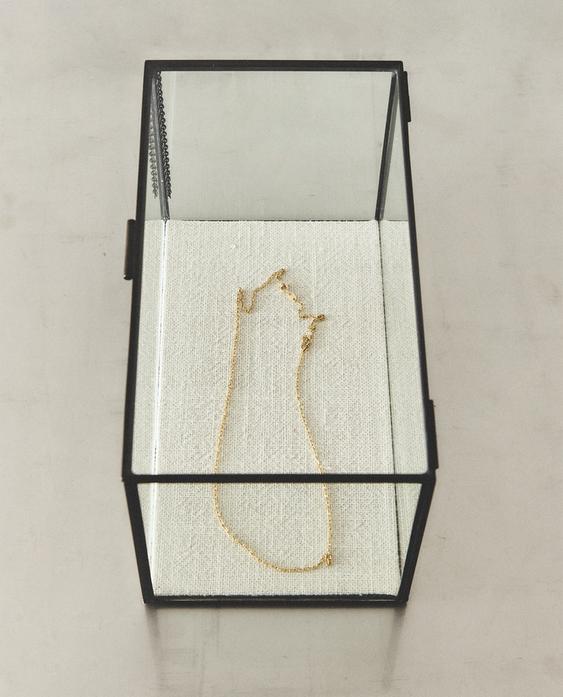 JEWELLERY BOX WITH BLACK METAL BORDER