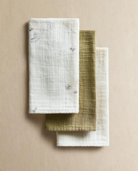 BABY MUSLIN CLOTHS (PACK OF 3)