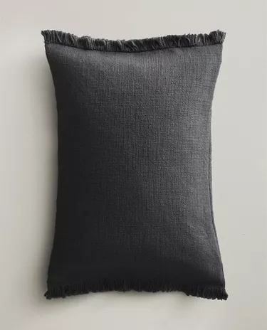 STRIPED CUSHION COVER WITH FRINGING