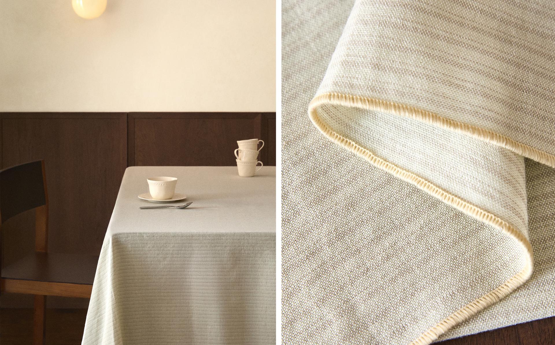 OVERLOCK STRIPED TABLECLOTH OVERLOCK STRIPED TABLECLOTH