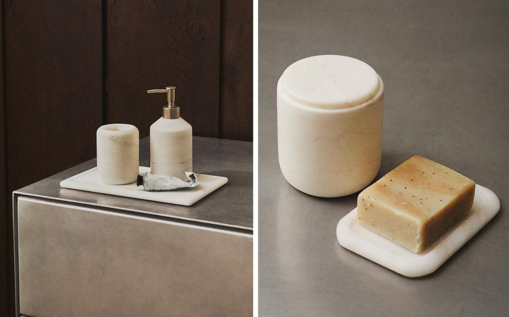 白色大理石浴室配件