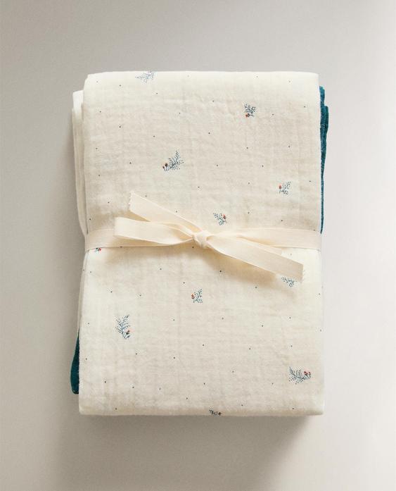 FLORAL BABY MUSLIN CLOTHS (PACK OF 3)