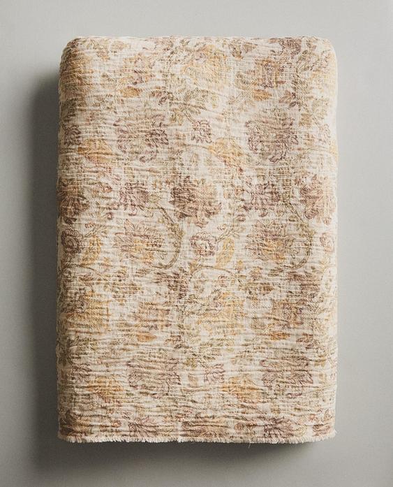 FLORAL COTTON THROW