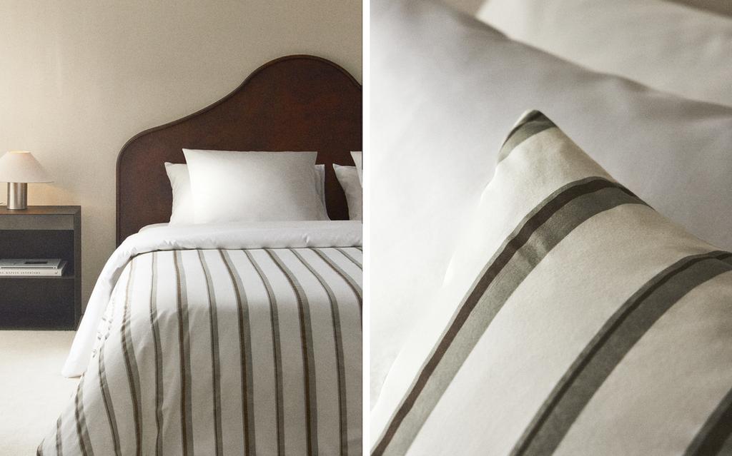 STRIPED PERCALE DUVET COVER (300 THREAD COUNT)