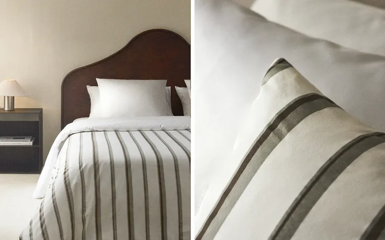 STRIPED PERCALE DUVET COVER (300 THREAD COUNT)