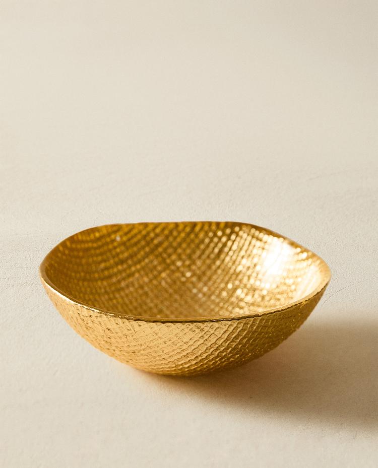 金色不规则玻璃碗