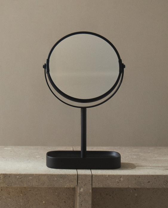 BLACK RESIN VANITY MIRROR BLACK RESIN VANITY MIRROR