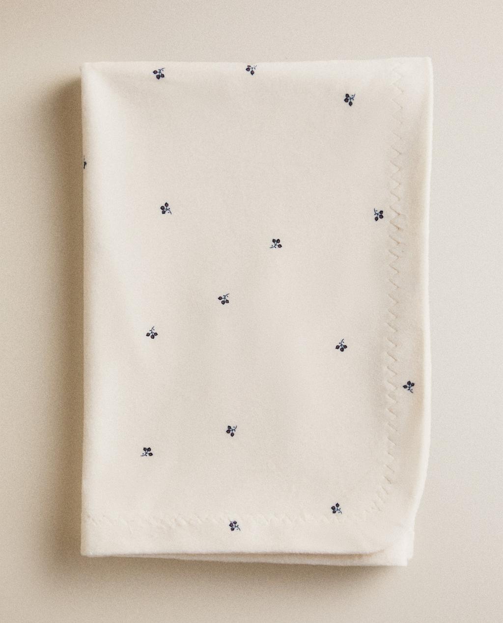 FLEECE FLORAL BABY BLANKET
