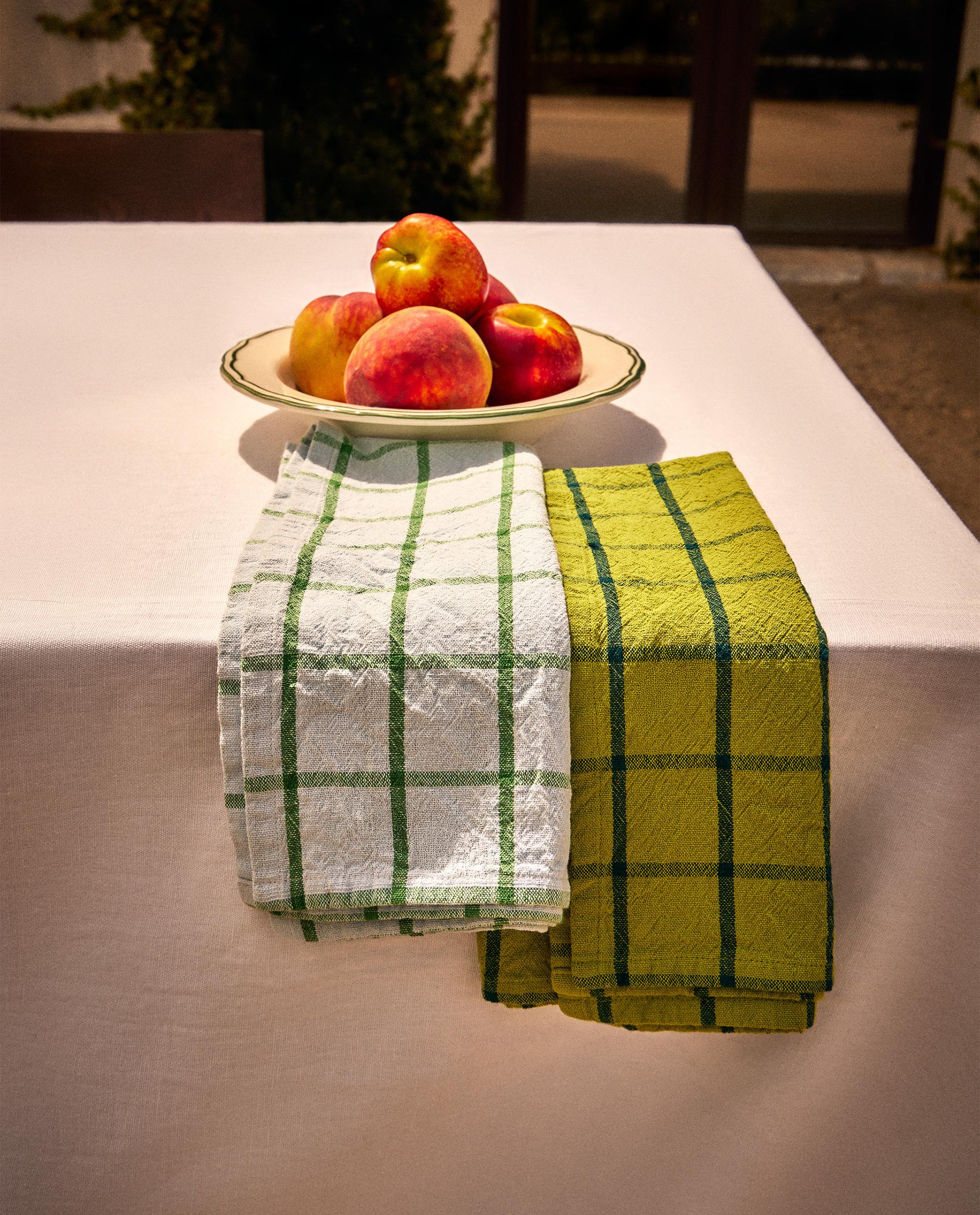 PACK OF CHECK COTTON TEA TOWELS (PACK OF 2)