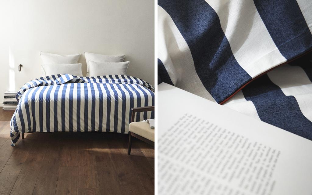 STRIPED WASHED COTTON DUVET COVER