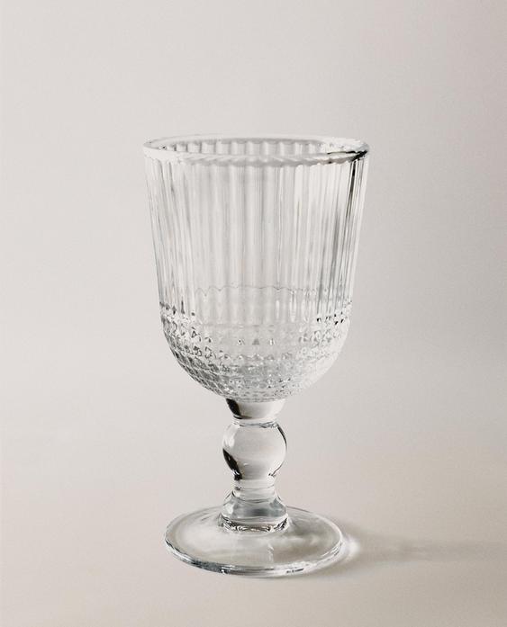 几何纹理浮雕玻璃杯