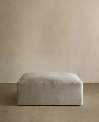 WASHED LINEN POUF