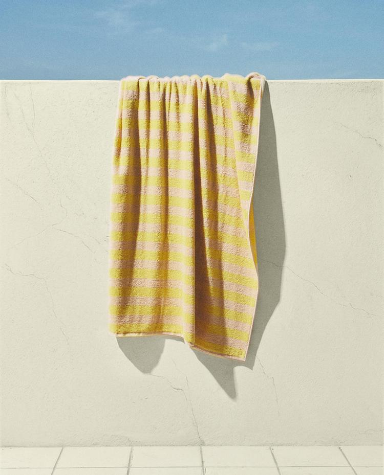 儿童条纹棉质沙滩巾