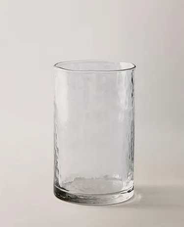 HAMMERED DESIGN GLASS SOFT DRINK TUMBLER