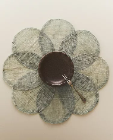 苎麻花朵印花餐垫