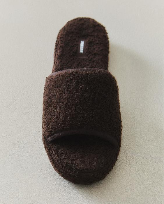 毛巾布厚底居家拖鞋