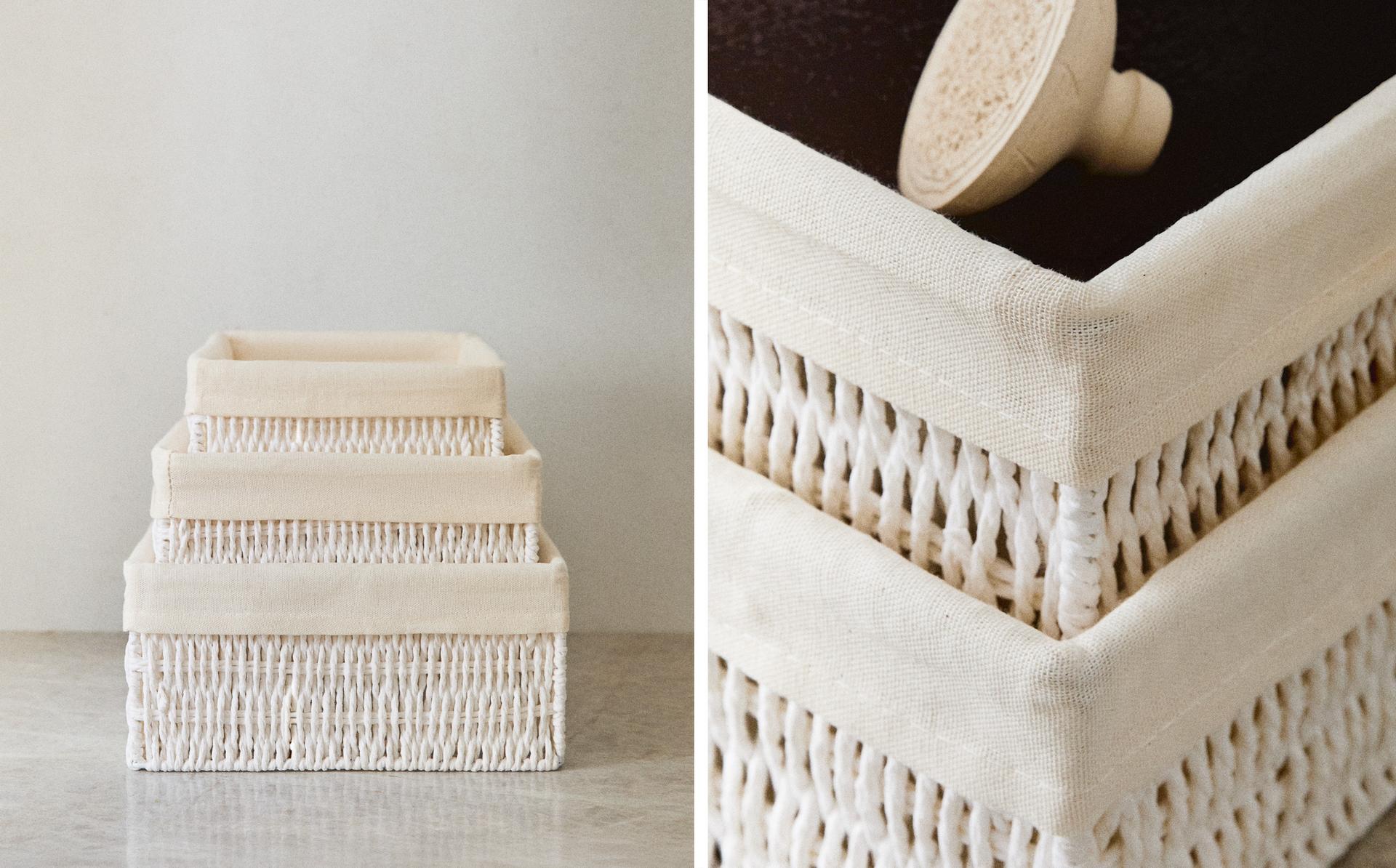 棉质内衬矩形篮筐