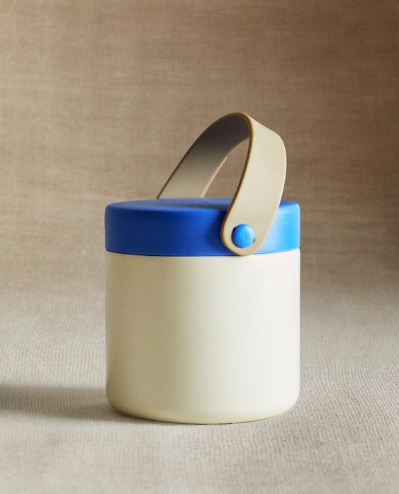 撞色边饰儿童硅胶餐盒