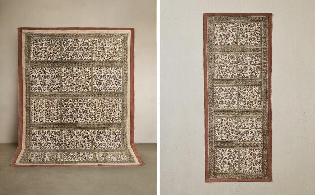 棉质雕版印花地毯