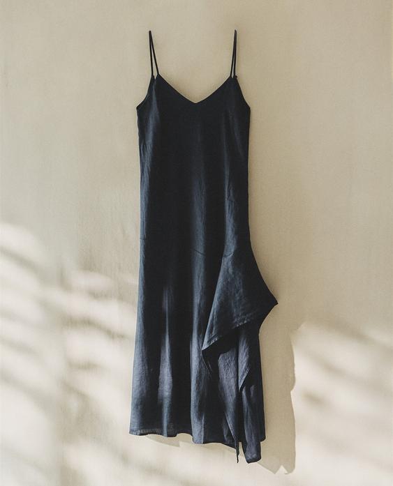 ASYMMETRIC LINEN BEACH DRESS
