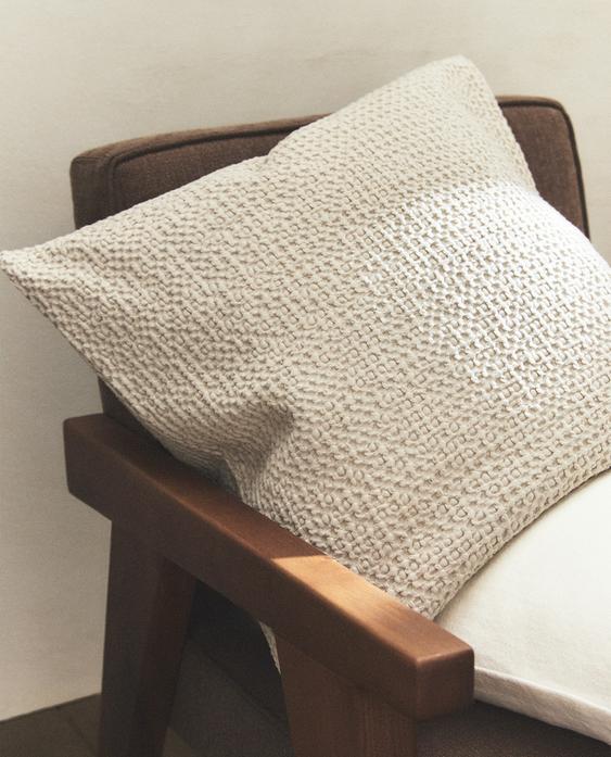 WAFFLE-KNIT CUSHION COVER