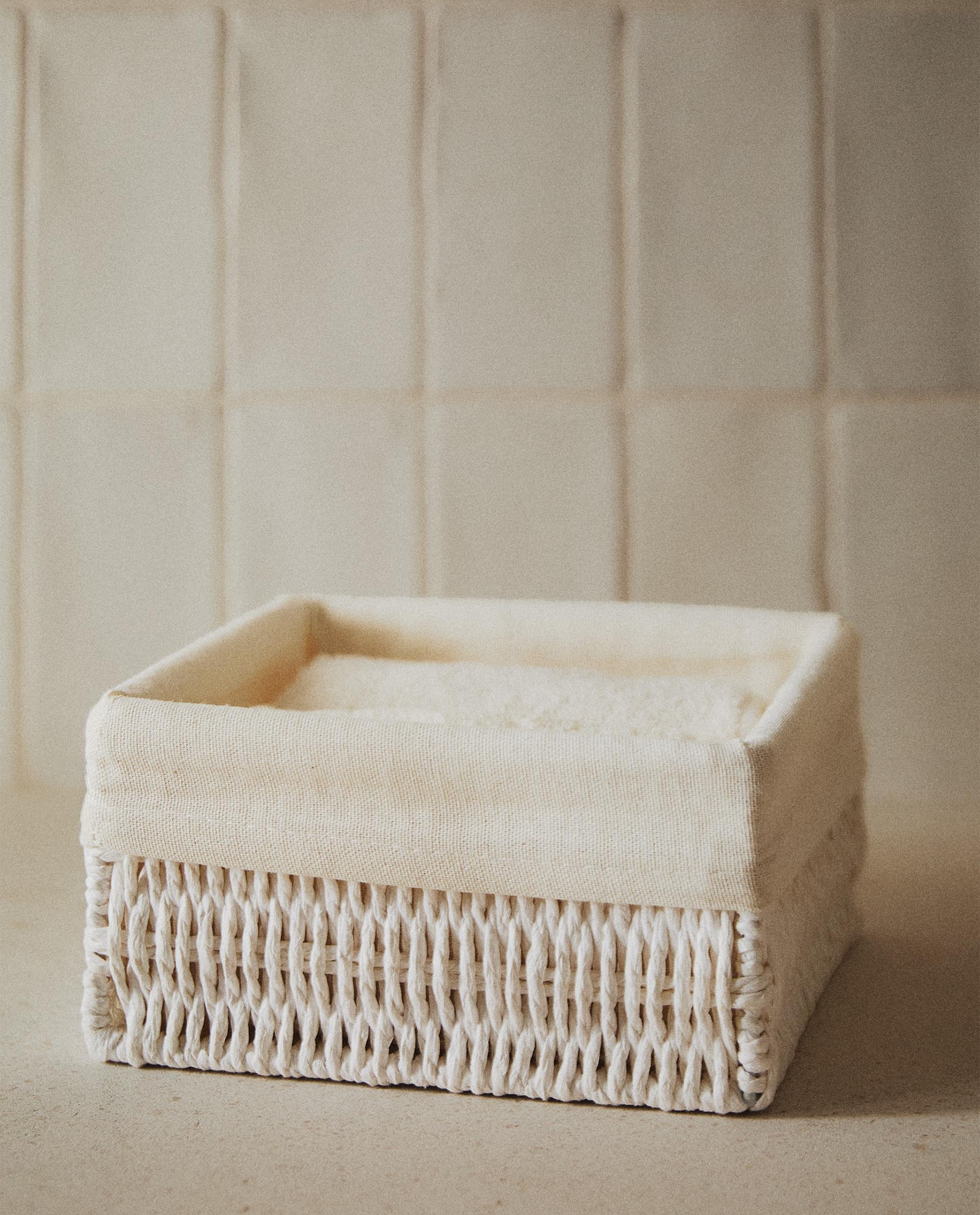 SQUARE BASKET WITH COTTON LINING SQUARE BASKET WITH COTTON LINING