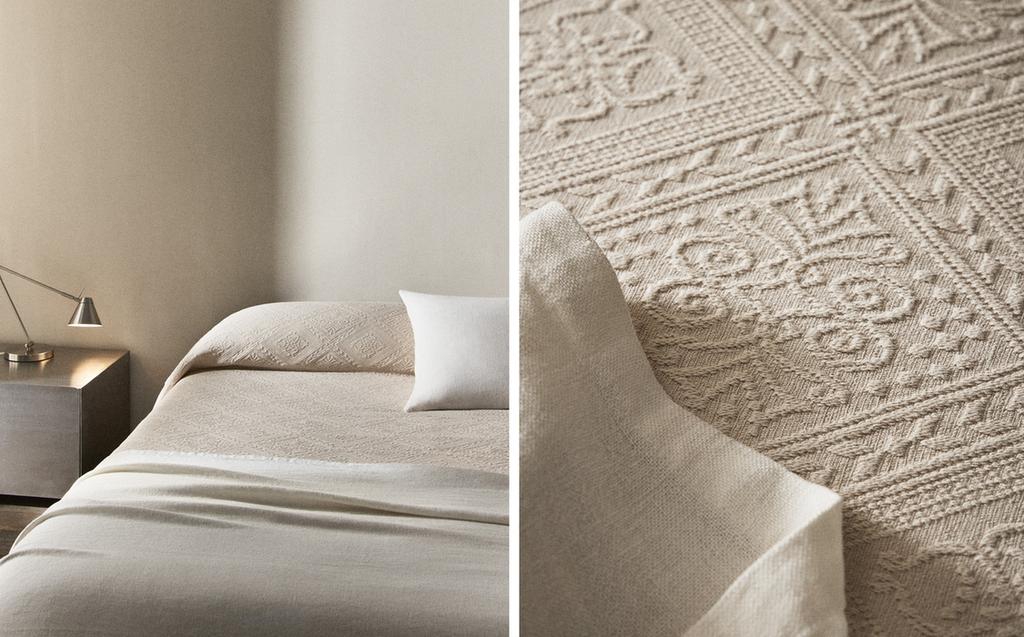 COTTON BEDSPREAD WITH GEOMETRIC DESIGN