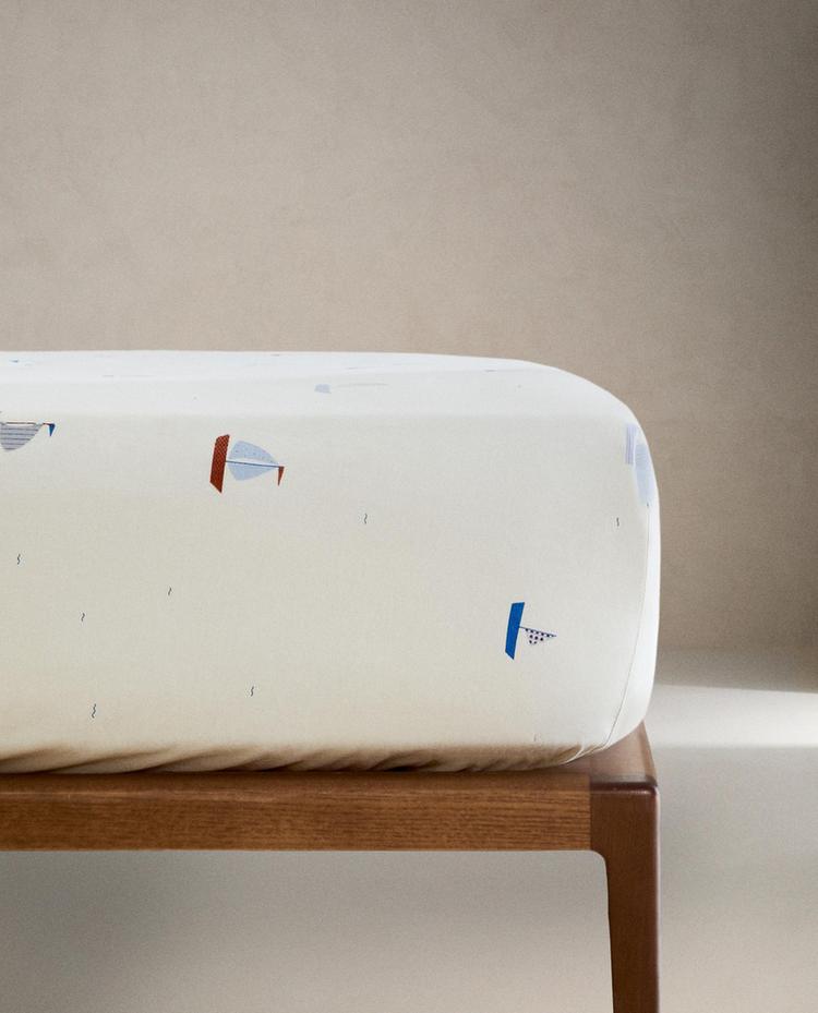 儿童船只图案棉质床笠