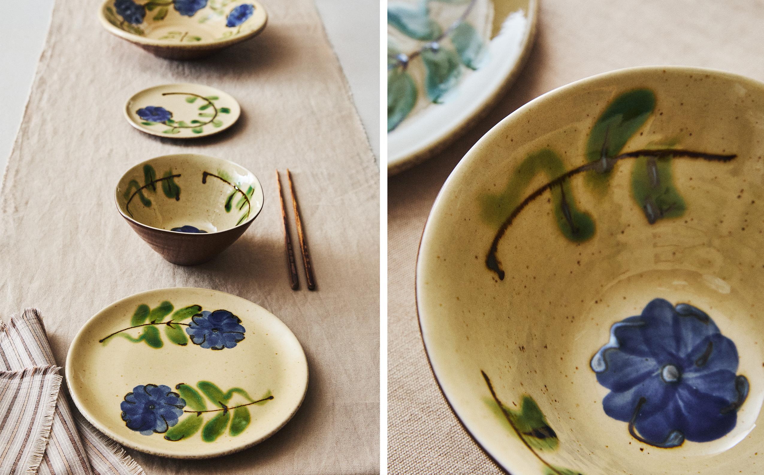 FLORAL EARTHENWARE DINNER SET