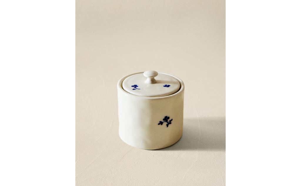 花卉瓷制糖罐