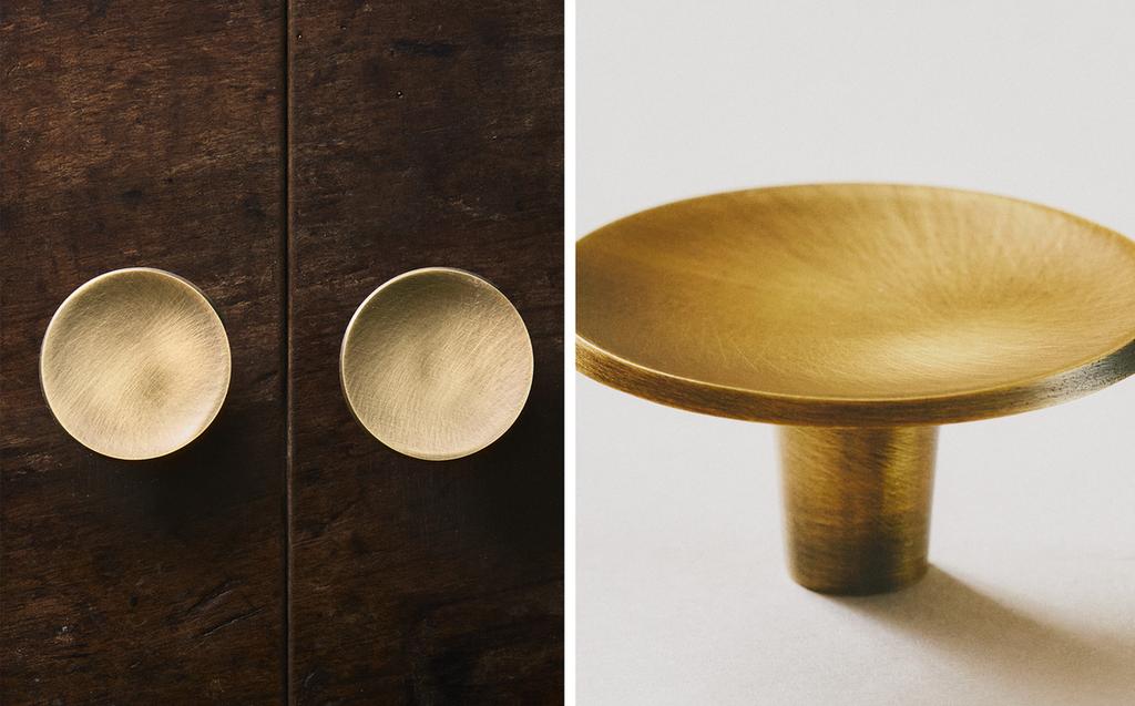 圆形黄铜拉钮套装（2 件套装）