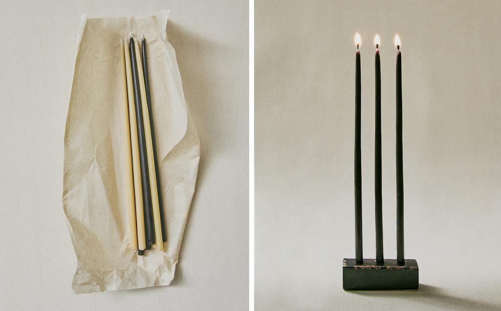 VELVET CUIR CANDLE AND CANDLEHOLDER SET VELVET CUIR CANDLE AND CANDLEHOLDER SET