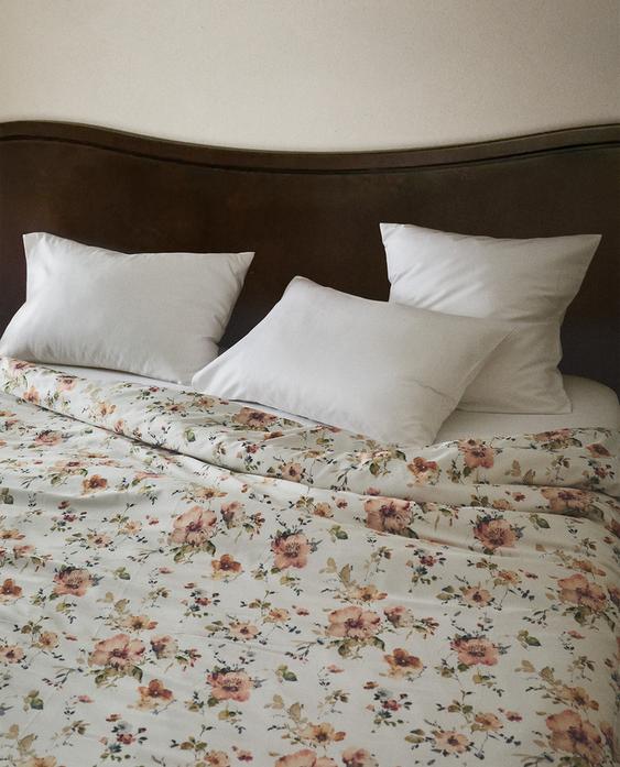 300纱支野花印花缎纹被套