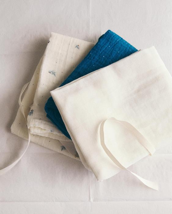 FLORAL BABY MUSLIN CLOTHS (PACK OF 3)