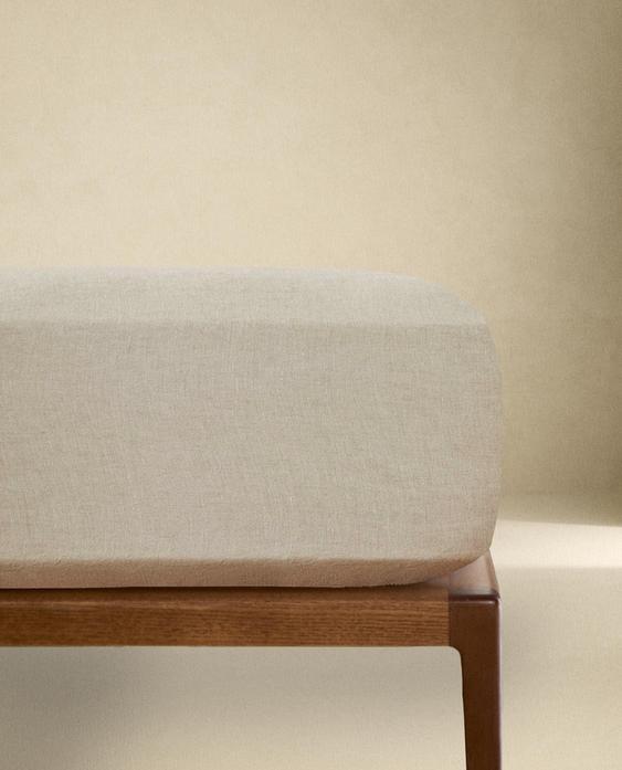 WASHED LINEN FITTED SHEET | 30 CM (160 GxM²) WASHED LINEN FITTED SHEET | 30 CM (160 GxM²)