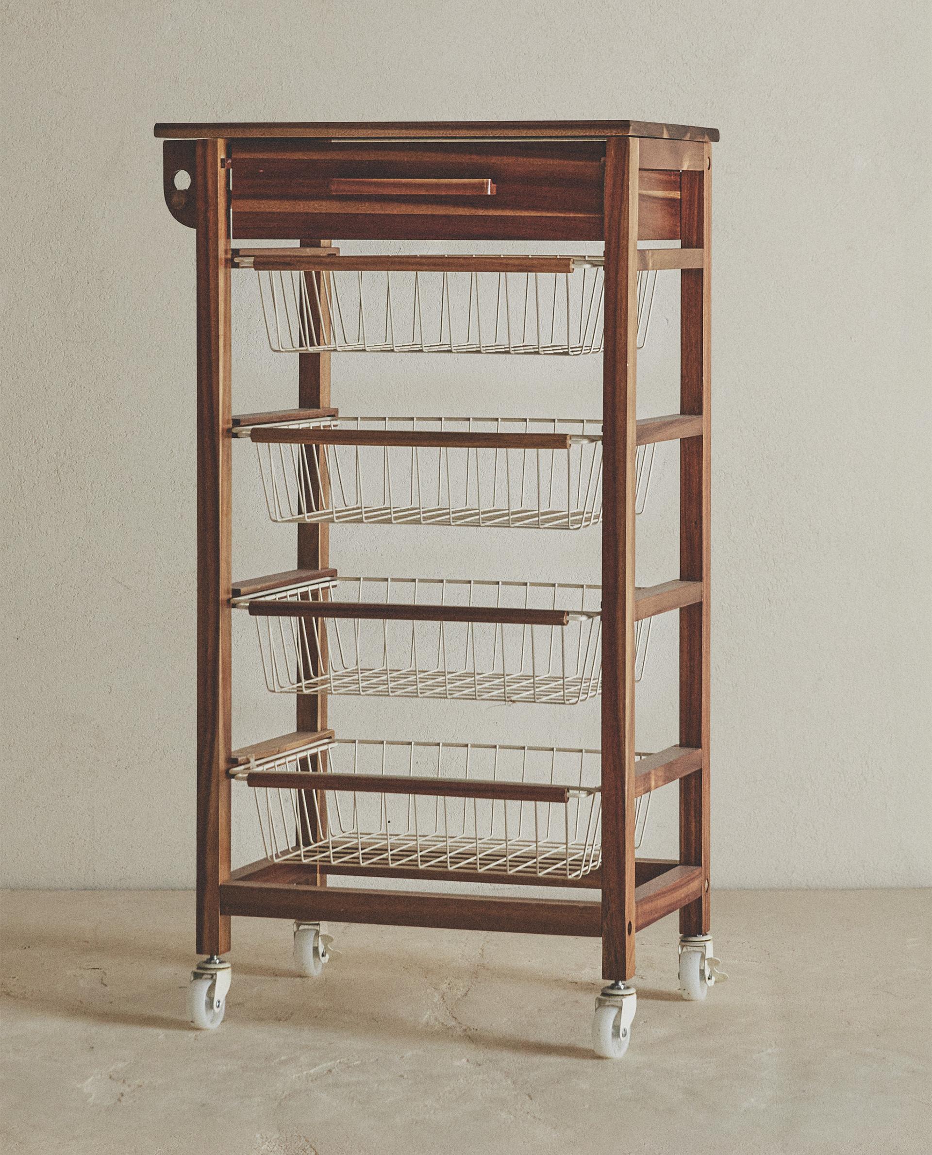 WOOD AND METAL STORAGE FURNITURE WITH WHEELS WOOD AND METAL STORAGE FURNITURE WITH WHEELS