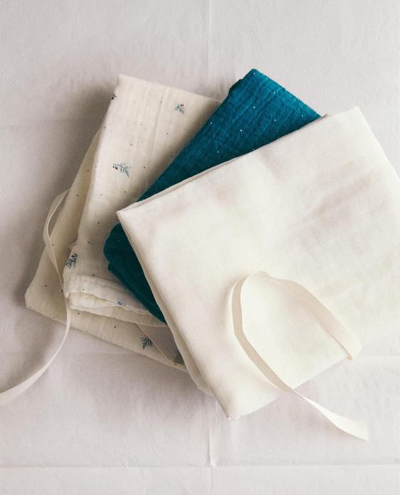 FLORAL BABY MUSLIN CLOTHS (PACK OF 3)