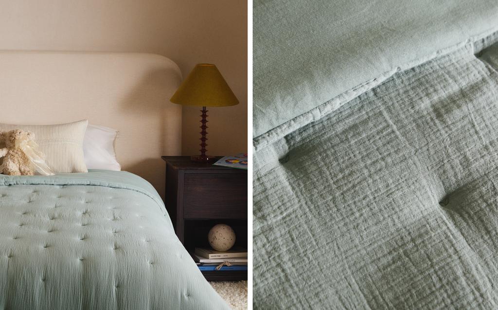 KIDS' PLAIN MUSLIN BEDSPREAD