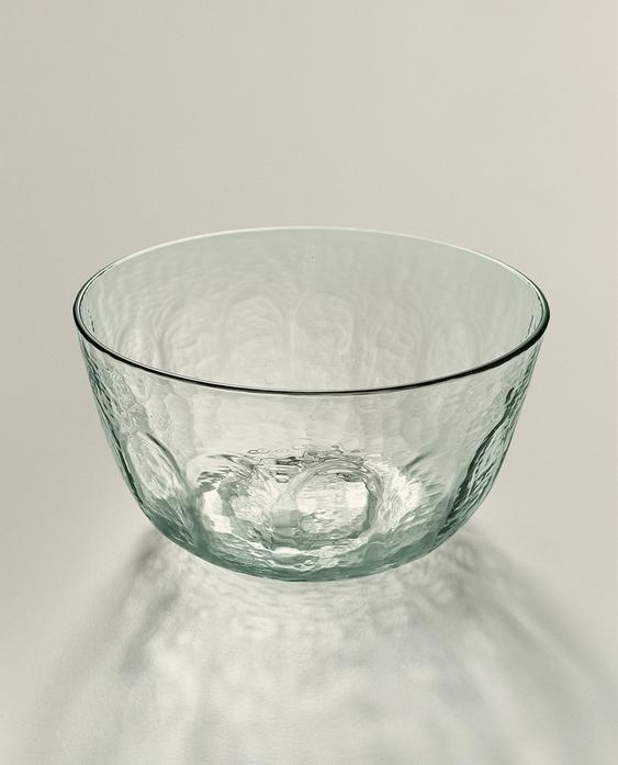 HAMMERED GLASS SALAD BOWL