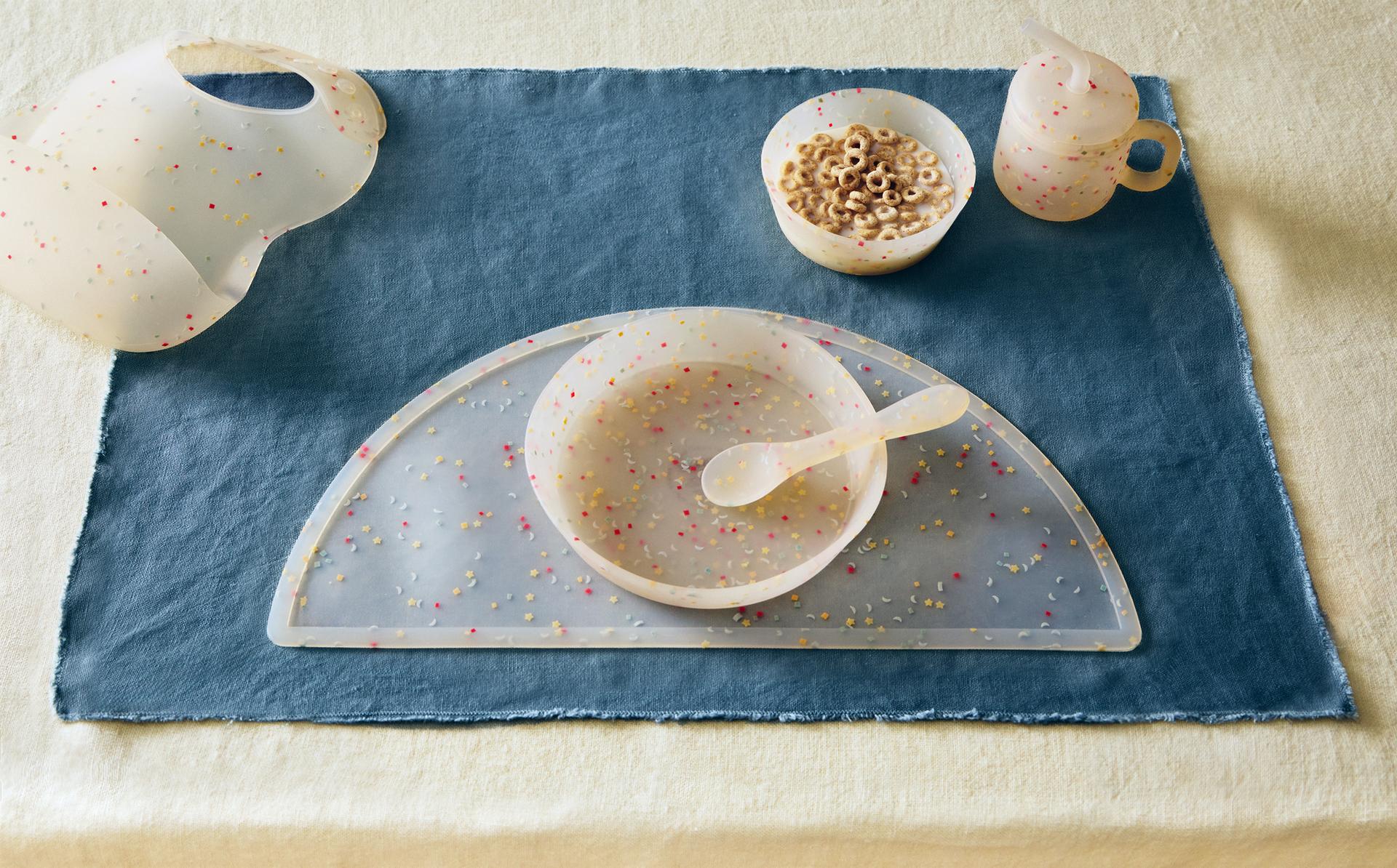 KIDS’ CONFETTI SILICONE DINNER SET