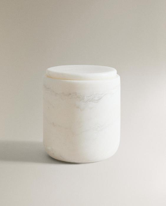 WHITE MARBLE BATHROOM JAR