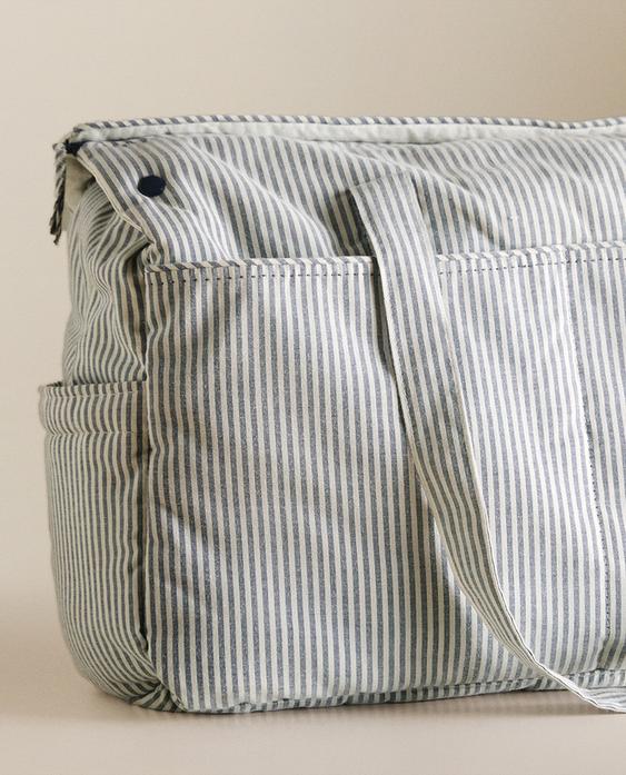 条纹棉质母婴包
