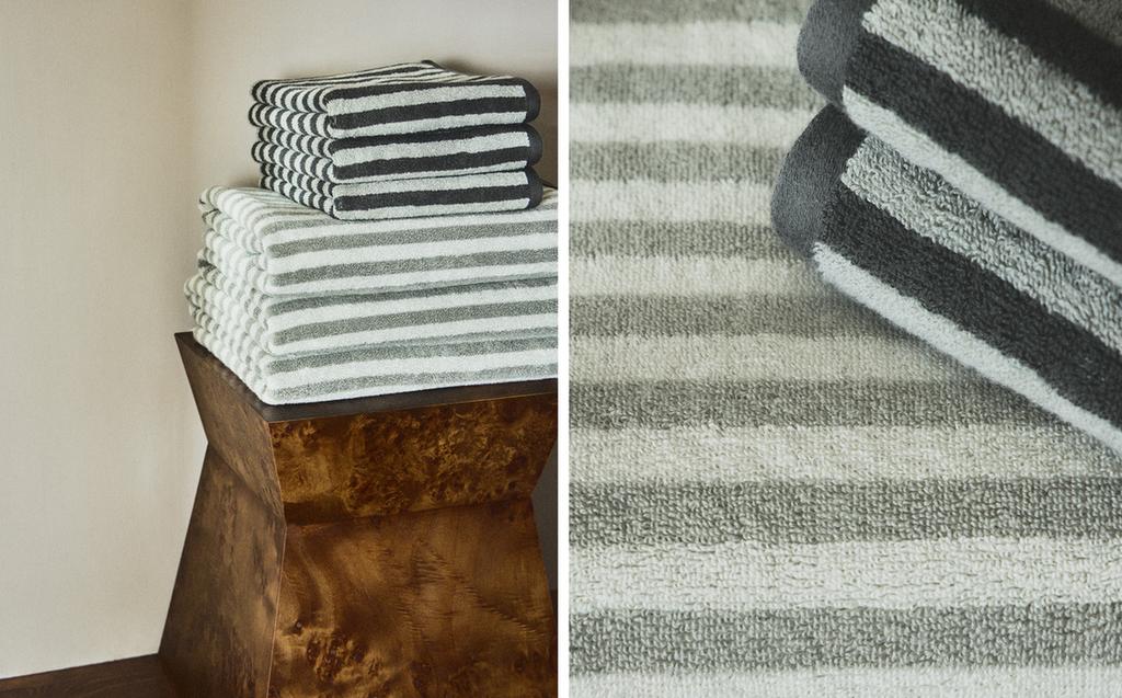 有色条纹浴室毛巾