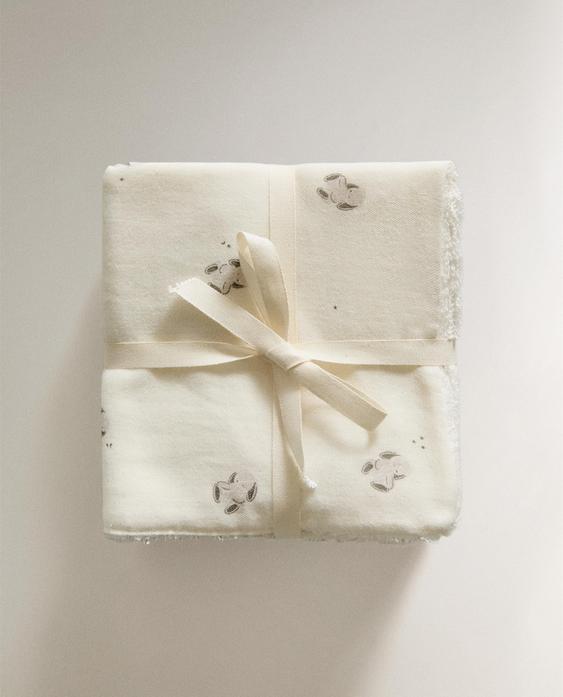 小兔子印花婴儿迷你毛巾（3件装）